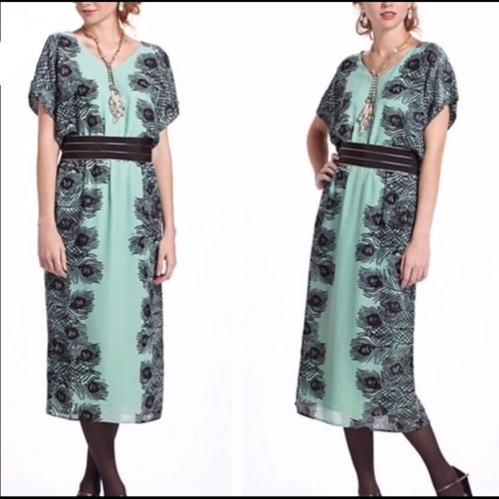 Corey Lynn Calter Plumes Kimono Midi Dress S